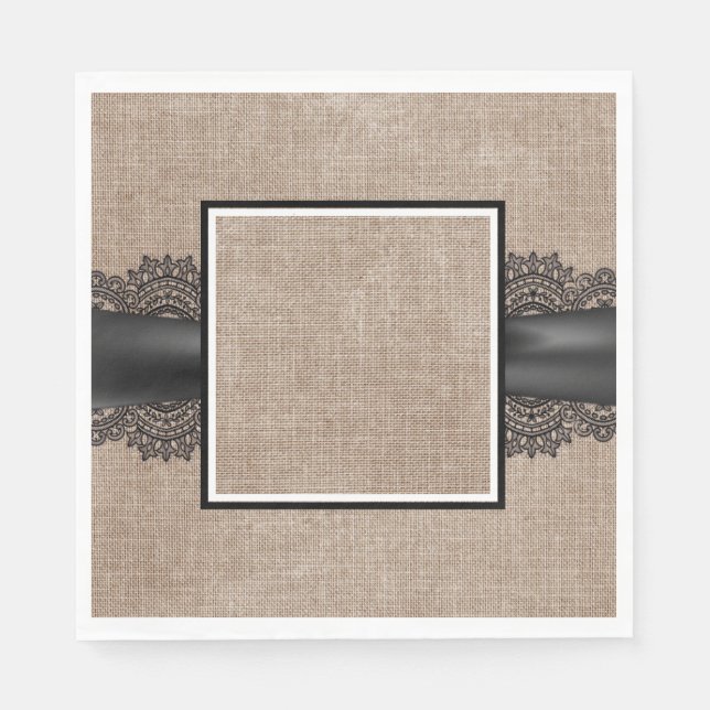 Burlap, Linen e guardanapos de rendas (Frente)