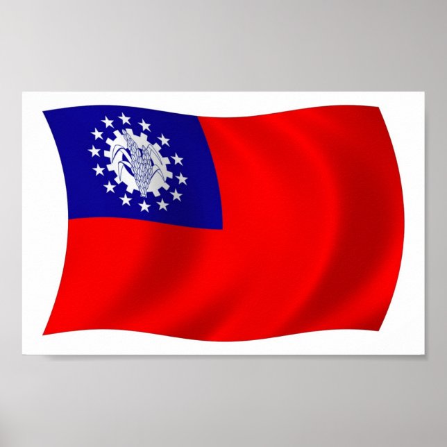 Burma Flag Poster Print (Frente)