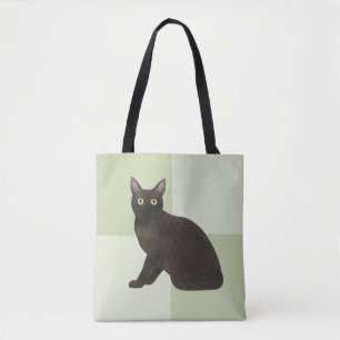 Burmese Cat Allover Impressão Tote Bag