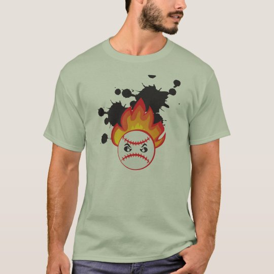 Burning Baseball Ball Camiseta