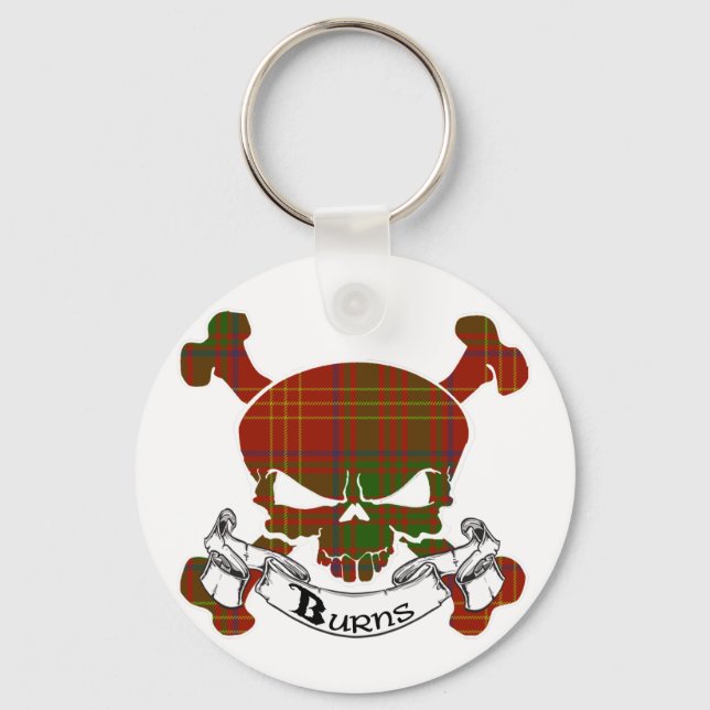 Burns Tartan Skull Chaveiro (Frente)
