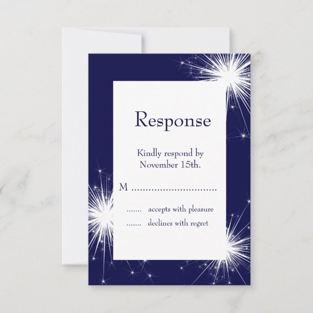 Burst of Sparkles RSVP (azul) (Frente)