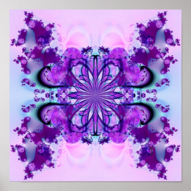 Burst Roxo (12 por 12) Art Impressão Poster (Frente)