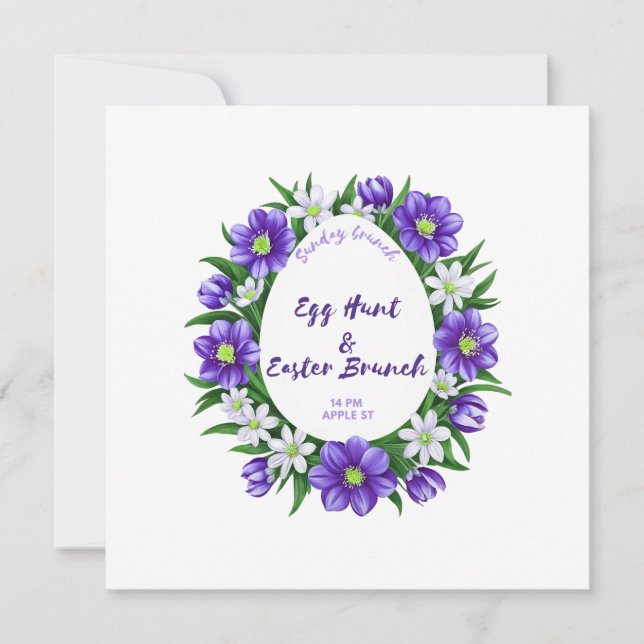 Busca de ovos, convite para Páscoa Brunch (Frente)