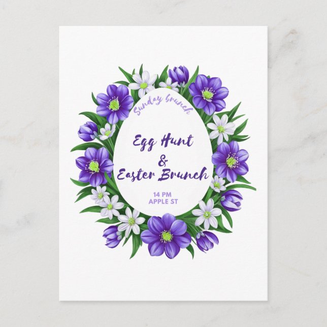 Busca de ovos, convite para Páscoa Brunch (Frente)