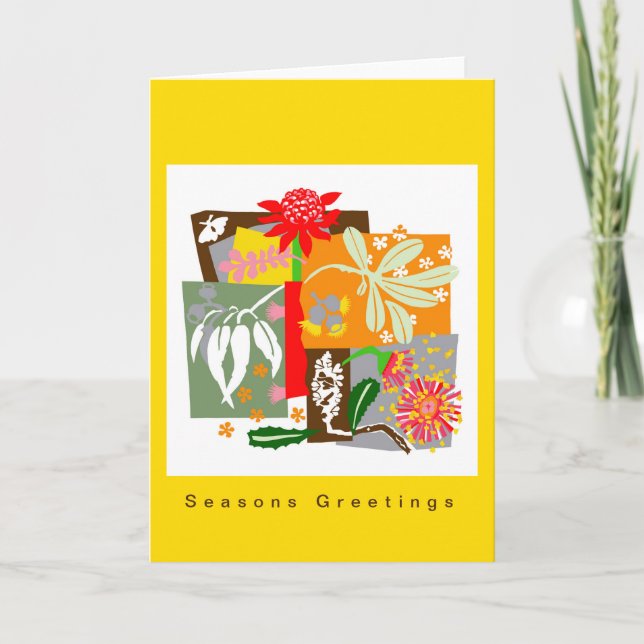 BUSHLAND FLORA - Flores Bush Cartão de Natal Austr (Frente)