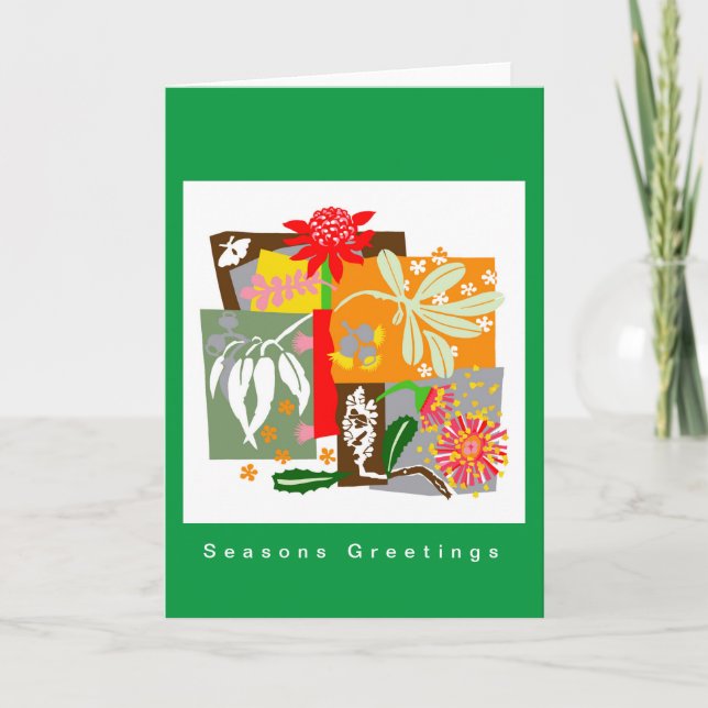 BUSHLAND FLORA - Flores Bush Cartão de Natal Austr (Frente)