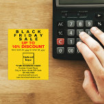Business Black Friday Sale sobre Flyer Amarelo<br><div class="desc">Folheto personalizável com a venda de Black Friday, seu nome comercial e outras informações da sua empresa, um material de marketing que pode ser usado para atrair mais clientes. Personalize-o e distribua-o para atrair mais clientes para comprar seus produtos ou clientes para gostar de seus serviços. As cores design são...</div>