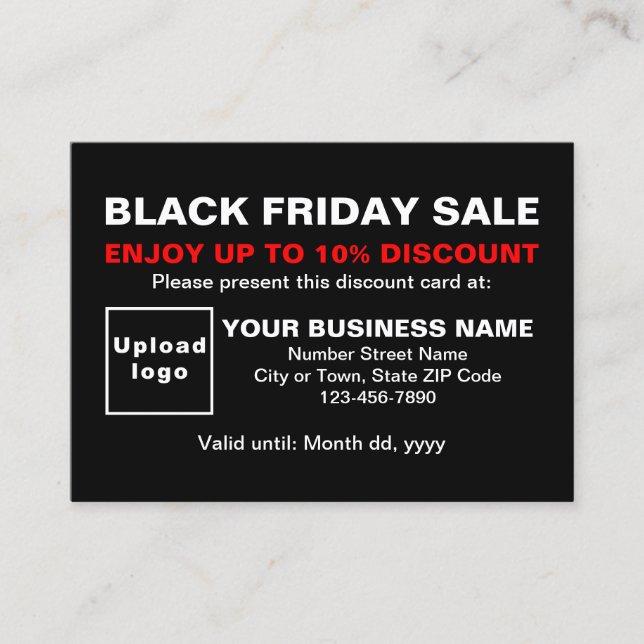 Business Black Friday Venda com Cartão de Desconto (Frente)