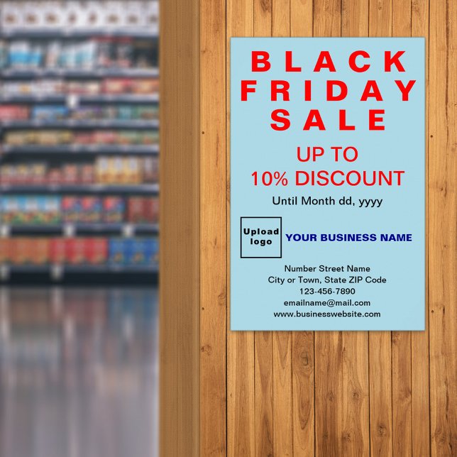 Business Black Friday Venda Light Blue Poster (Black Friday Sale on light blue poster)