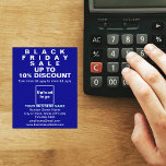 Business Black Friday Venda no Blue Flyer<br><div class="desc">Folheto personalizável com a venda de Black Friday, seu nome comercial e outras informações da sua empresa, um material de marketing que pode ser usado para atrair mais clientes. Personalize-o e distribua-o para atrair mais clientes para comprar seus produtos ou clientes para gostar de seus serviços. As cores design são...</div>