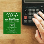 Business Black Friday Venda no Green Flyer<br><div class="desc">Folheto personalizável com a venda de Black Friday, seu nome comercial e outras informações da sua empresa, um material de marketing que pode ser usado para atrair mais clientes. Personalize-o e distribua-o para atrair mais clientes para comprar seus produtos ou clientes para gostar de seus serviços. As cores design são...</div>