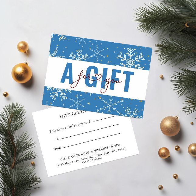 BUSINESS GIFT CERTIFICATE | Christmas Snow Pattern (Criador carregado)