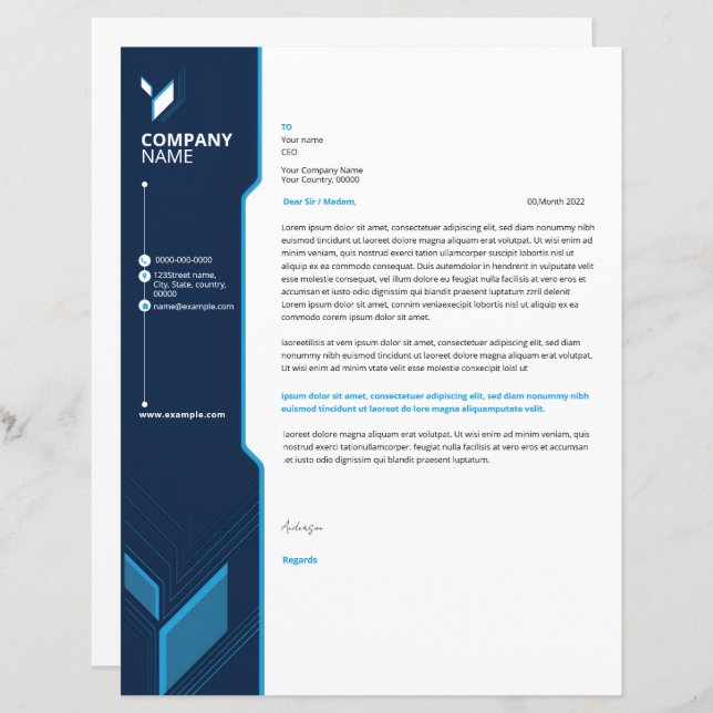 Business letterhead template (Frente/Verso)
