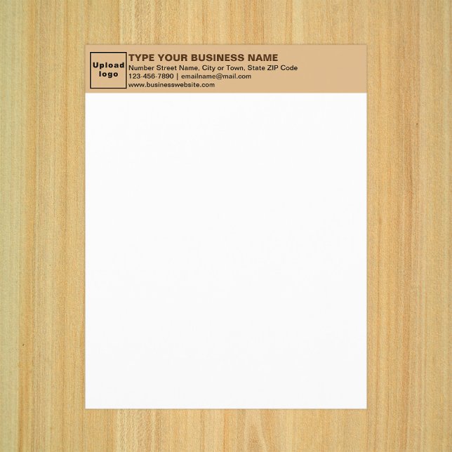 Business Light Brown Letterhead em Papel (Business light brown letterhead on paper sheet.)
