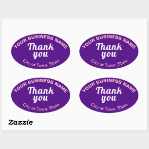 Business Obrigado Textos sobre o adesivo Oval Roxo