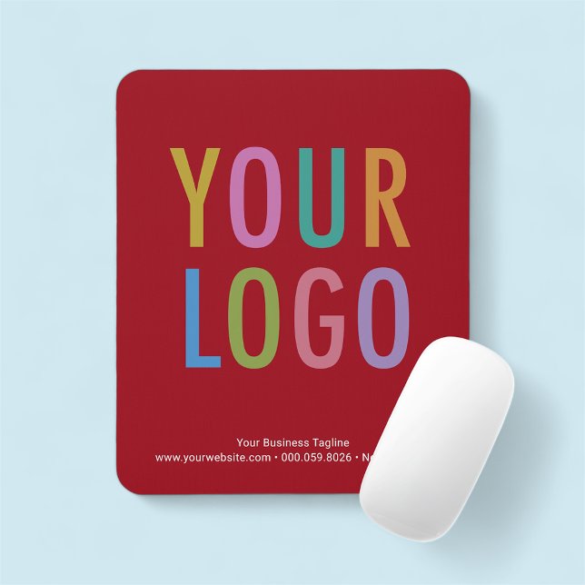 Business Red Mouse Pad Logotipo da empresa persona (MISOOK Dark Red Mousepad with Logo)