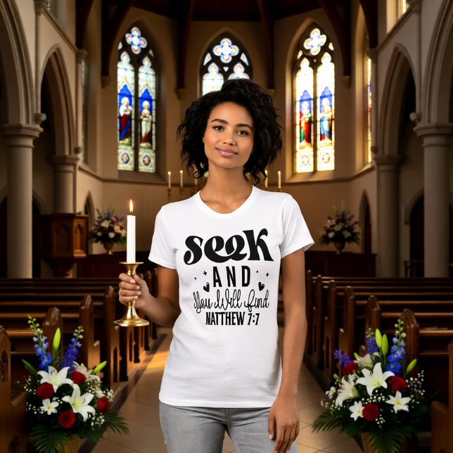 Busque e Você Encontrará Camiseta Mateus 7:7 (Criador carregado)