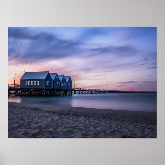 Busselton Jetty em Dusk Poster (Frente)