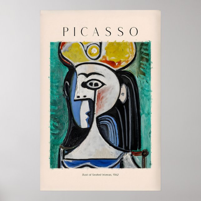 Busto de Picasso Mulher Sentada962 Impressão Artís (Frente)