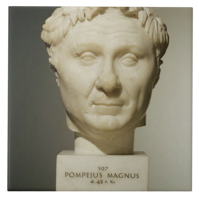 Busto de Pompey (106-48 BC) c.60 BC (mármore) (Frente)