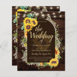 BUTO Girassóis Luzes Convites de casamento