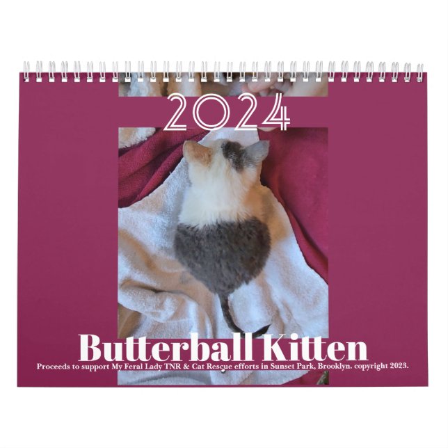 Butterball Kitten: Calendário 2024 (Capa)