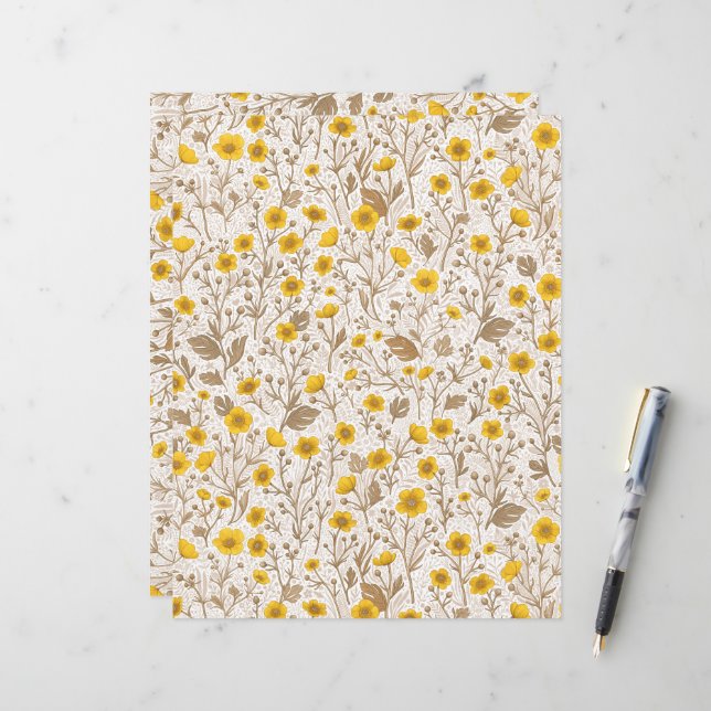 Buttercups, amarelo e marrom (Frente/Verso In Situ)