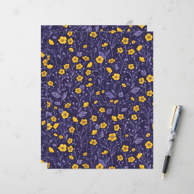 Buttercups, amarelo e violeta (Frente/Verso In Situ)