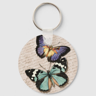 Butterflies Estilo de Vintage Chaveiro de Script F