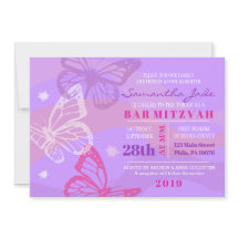 BUTTERFLIES & STARS Bat Mitzvah Convite