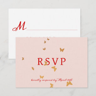 BUTTERFLIMES DE ouro com placa RSVP