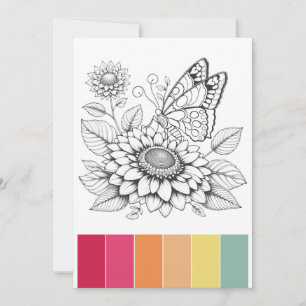 Butterfly Cartões de Coloração para Adultos e Comb