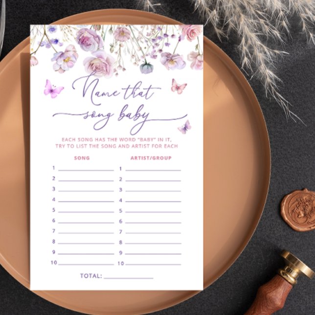 Butterfly Floral Name Esse Jogo De Chá de fraldas (Criador carregado)