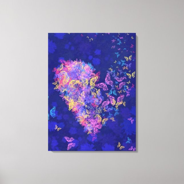 Butterfly Heart Canvas Print Love - Pintura (Frente)