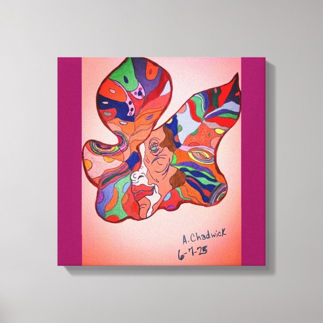 Butterfly Leaf Portrait Stretched Canvas Print (Frente)