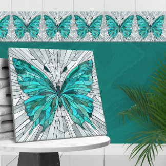 Butterfly Mosaic - Emerald Green e Cinzas