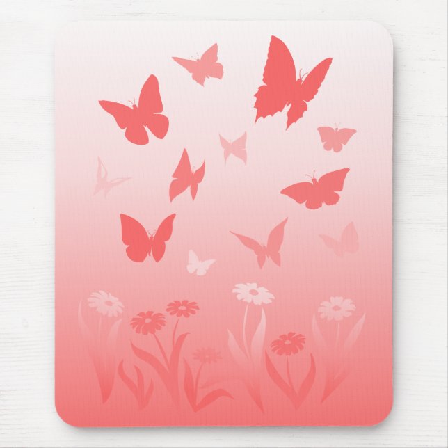 Butterfly Mousepad Keepsaame Borboleta Rosa Presen (Frente)