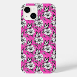 Butterfly On Flower Pink Design