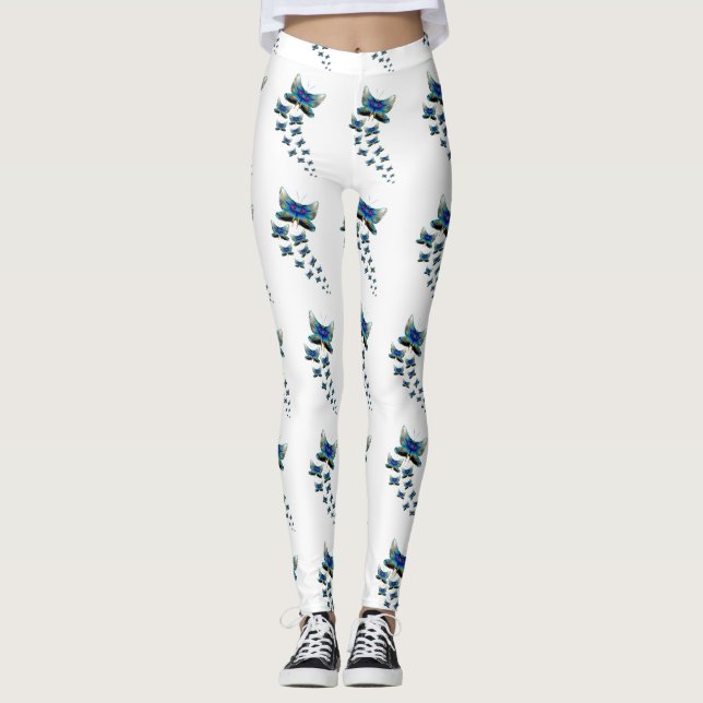 Butterfly Parade Leggings Vivid Blue Flight (Frente)