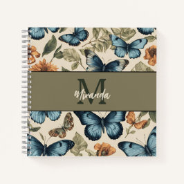 Butterfly personalizada Monograma Sketchbook