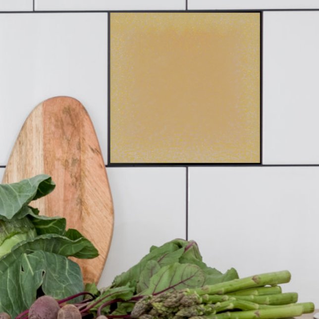 Butterscotch azulejo cerâmico (Single Butterscotch tile shown with white tile. For kitchen backslash, bathroom or Fireplace.)