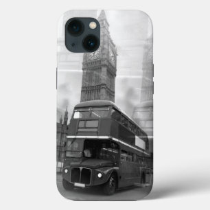 BW Black & White London Bus & Big Ben