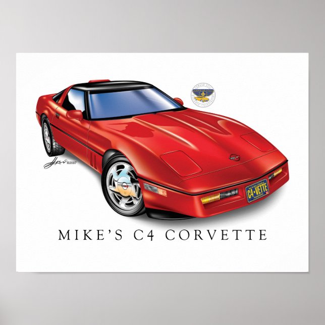C4 Corvette Impressão, Papel Poster de Valor (Matt (Frente)