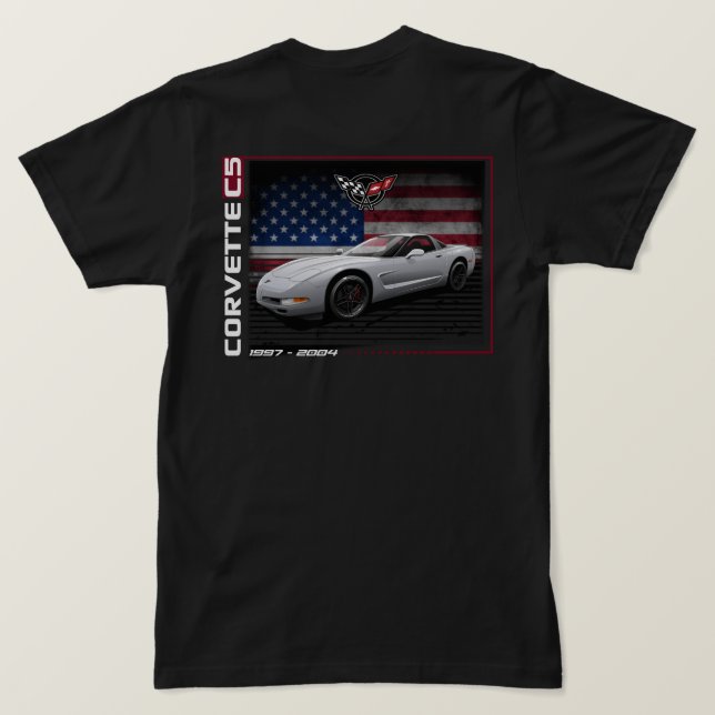 C5 Corvette - Camisa T-2-Sided Men (Verso do Design)