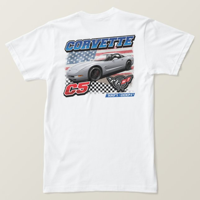 C5 Corvette - Camisa T-2-Sided Men (Verso do Design)