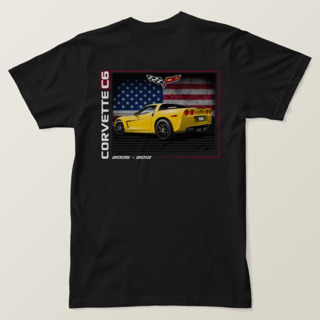 C6 Corvette - Camisa T-2-Sided Men (Verso do Design)
