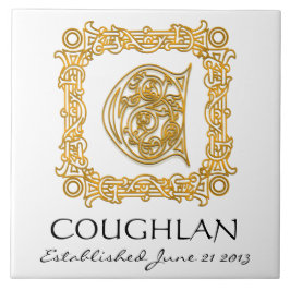 "C" Apelido Casamento Aniversário Azulejo do Monog