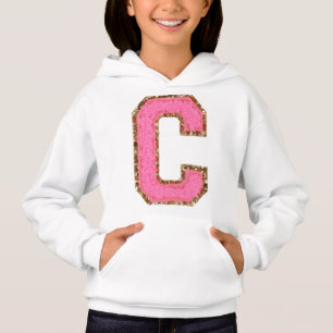 C - Bubblegum Glitter Varsity - Letra Patches em W