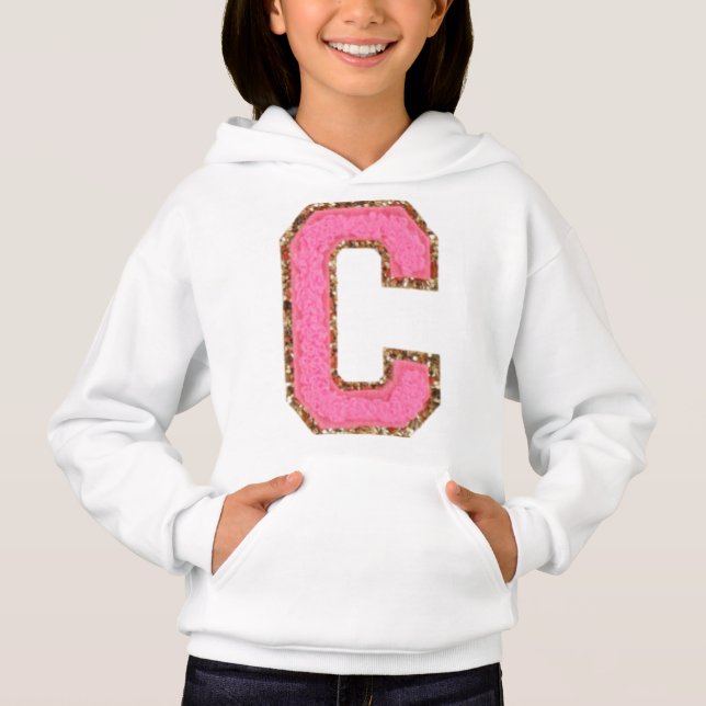 C - Bubblegum Glitter Varsity - Letra Patches em W (Frente)